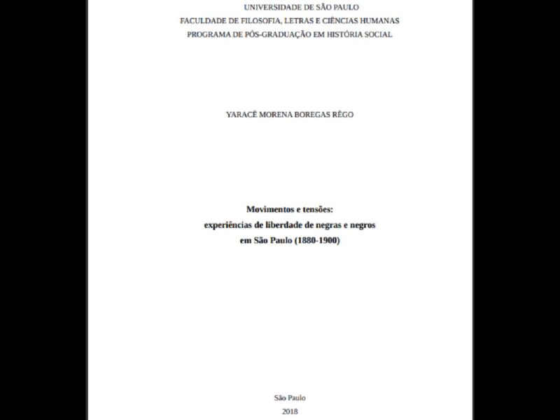 capa da dissertação de mestrado em página branca com elementos escritos em preto