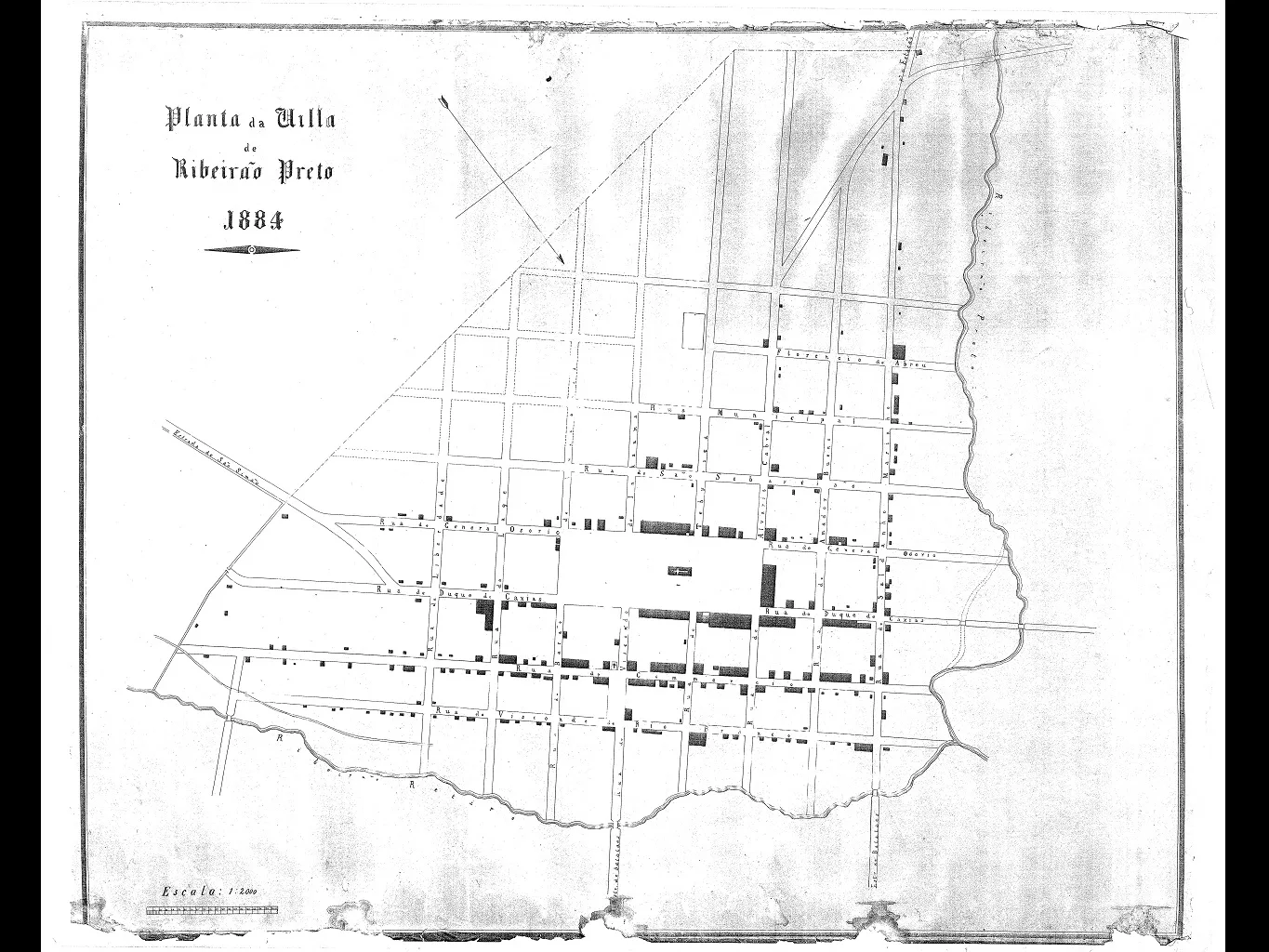 Folha branca com mapa em linhas pretas