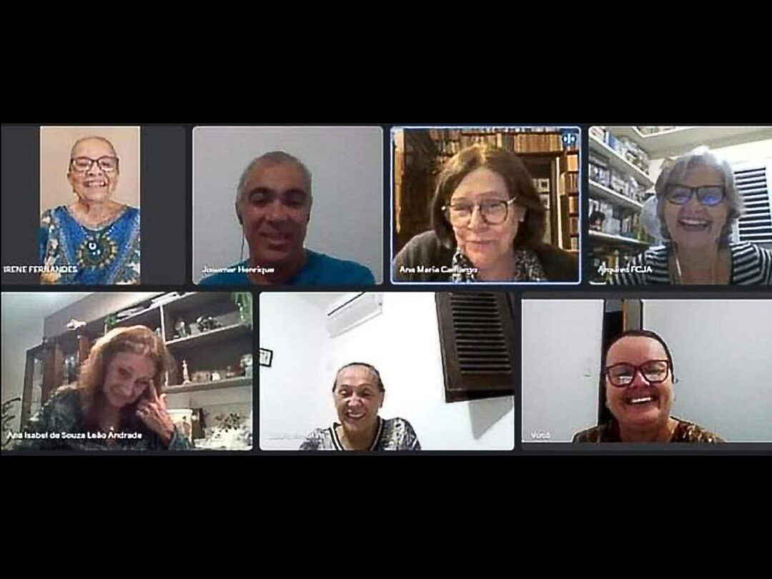 Reunião do GEAP, Irene Rodrigues, Josemar Melo, Ana Maria Camargo, Lúcia Guerra, Ana Isabel Souza Leão, Laura Helena Baracuhy e Ana Andréa Castro, respectivamente.